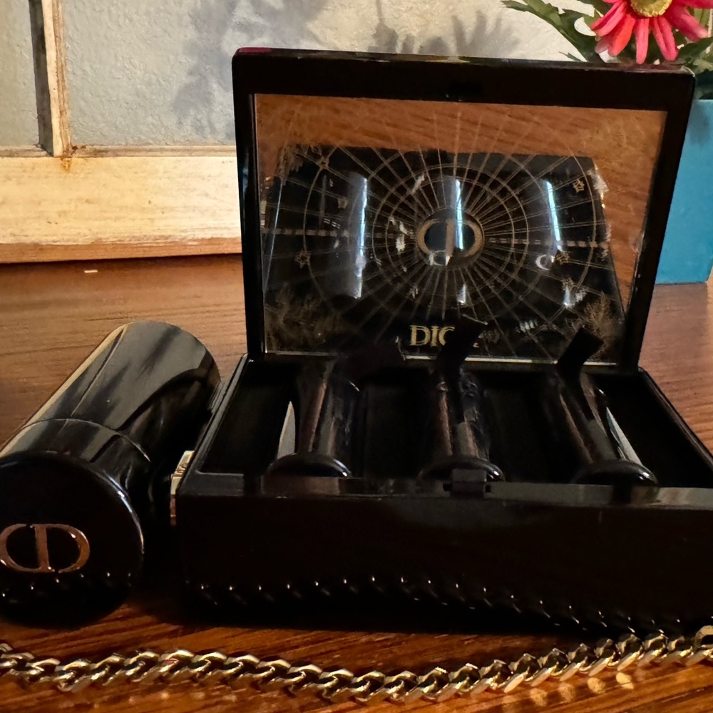 Christian Dior Black Acrylic Crossbody Purse with attached lipstick case - Picture 6 of 8
